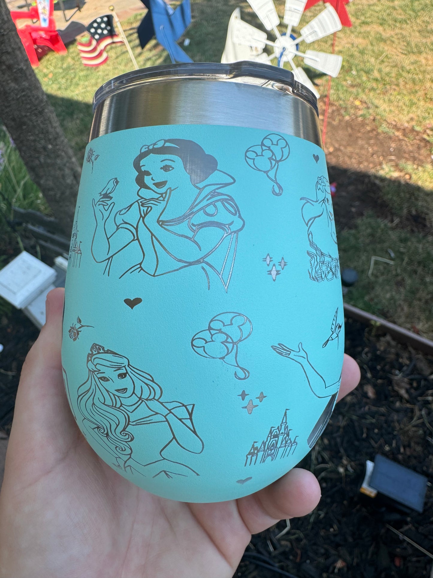 Princess engraved Yeti wine tumbler