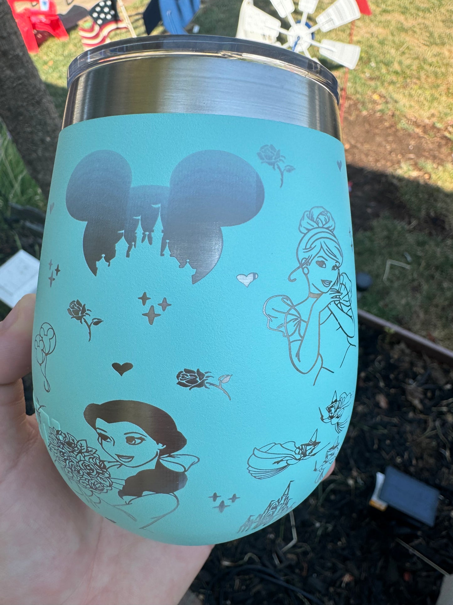 Princess engraved Yeti wine tumbler