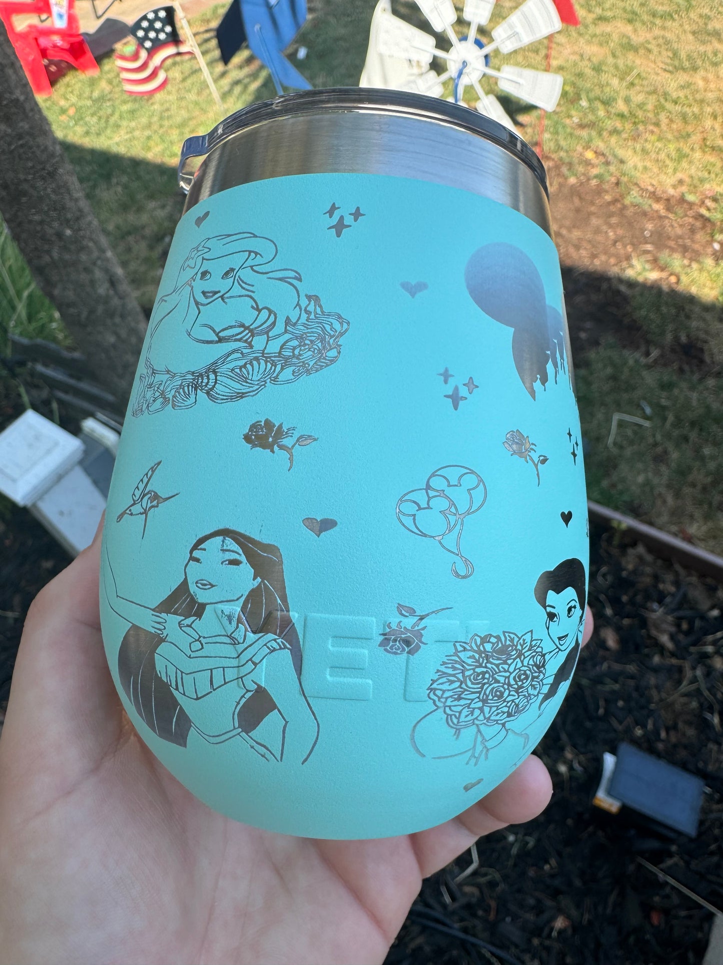 Princess engraved Yeti wine tumbler